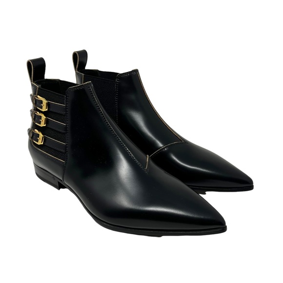 GUCCI Womens Cordovan Lux Leather Ankle Boot Black Size 38 EU - Picture 6 of 17